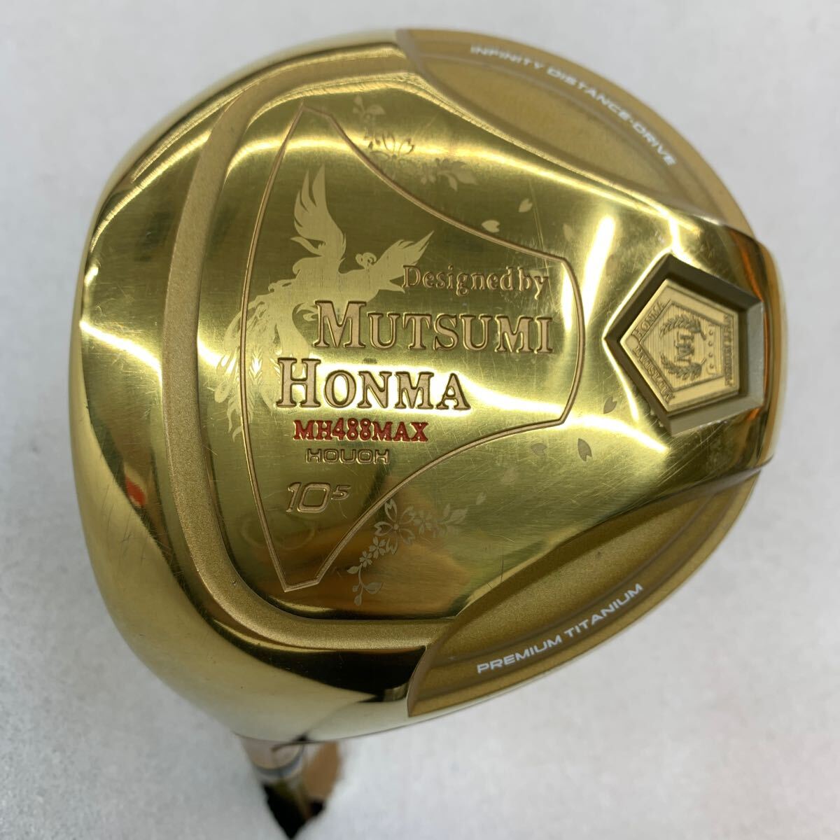 即決■レフティ 1W / MUTSUMI HONMA ムツミホンマ　MH488MAX 鳳凰　オリジナルカーボン　10.5度　フレックスSR　左　カバー有