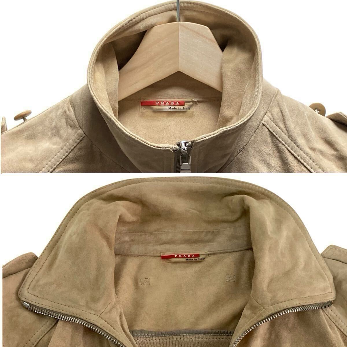 12-19) PRADA プラダ スエードジャケット ジャケット コットン 12-19) PRADA プラダ スエードジャケット ジャケット コットン