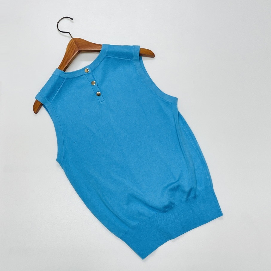 ZARA /M/ ブルー ニットベスト トップス レディース タグ付き