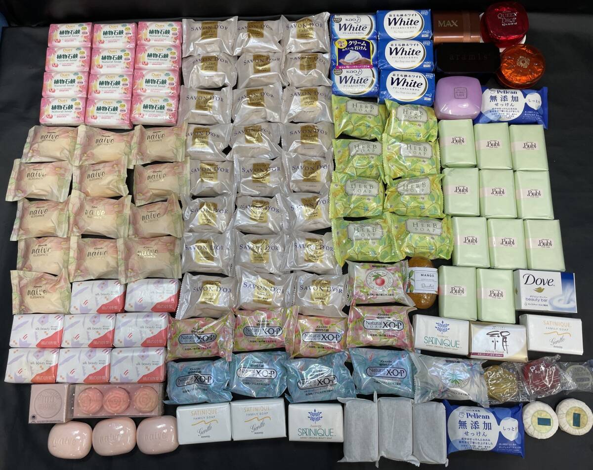 12-122/2-100 固形石鹸 石けんまとめ☆未使用 120個以上 植物石鹸/ナイーブ/Dove/ホワイト/クイーンドロップ/花王/資生堂/カネボウ/Amway等