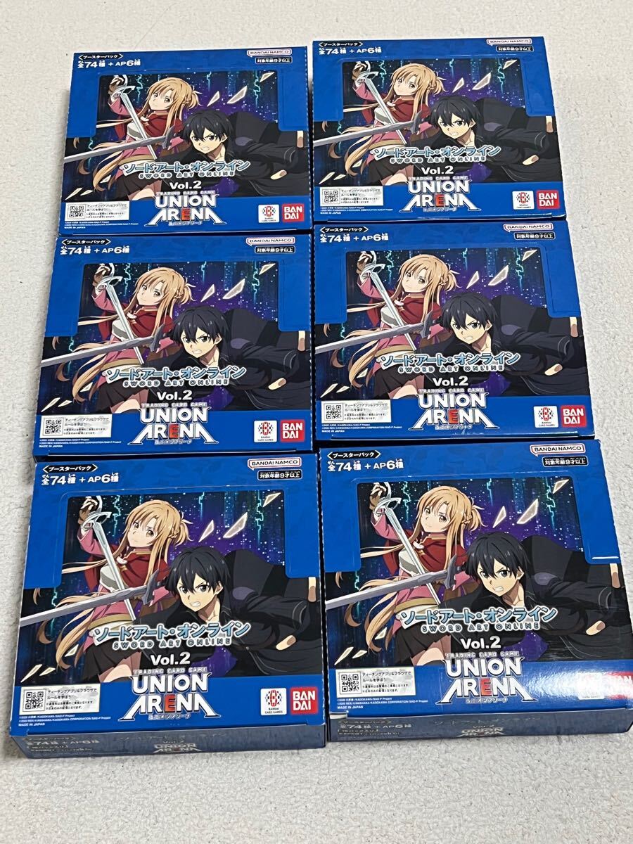 ユニオンアリーナ SAO vol 2 新品未開封テープ付き 6 BOX ソード ユニオンアリーナ SAO vol 2 新品未開封テープ付き 6 BOX ソード