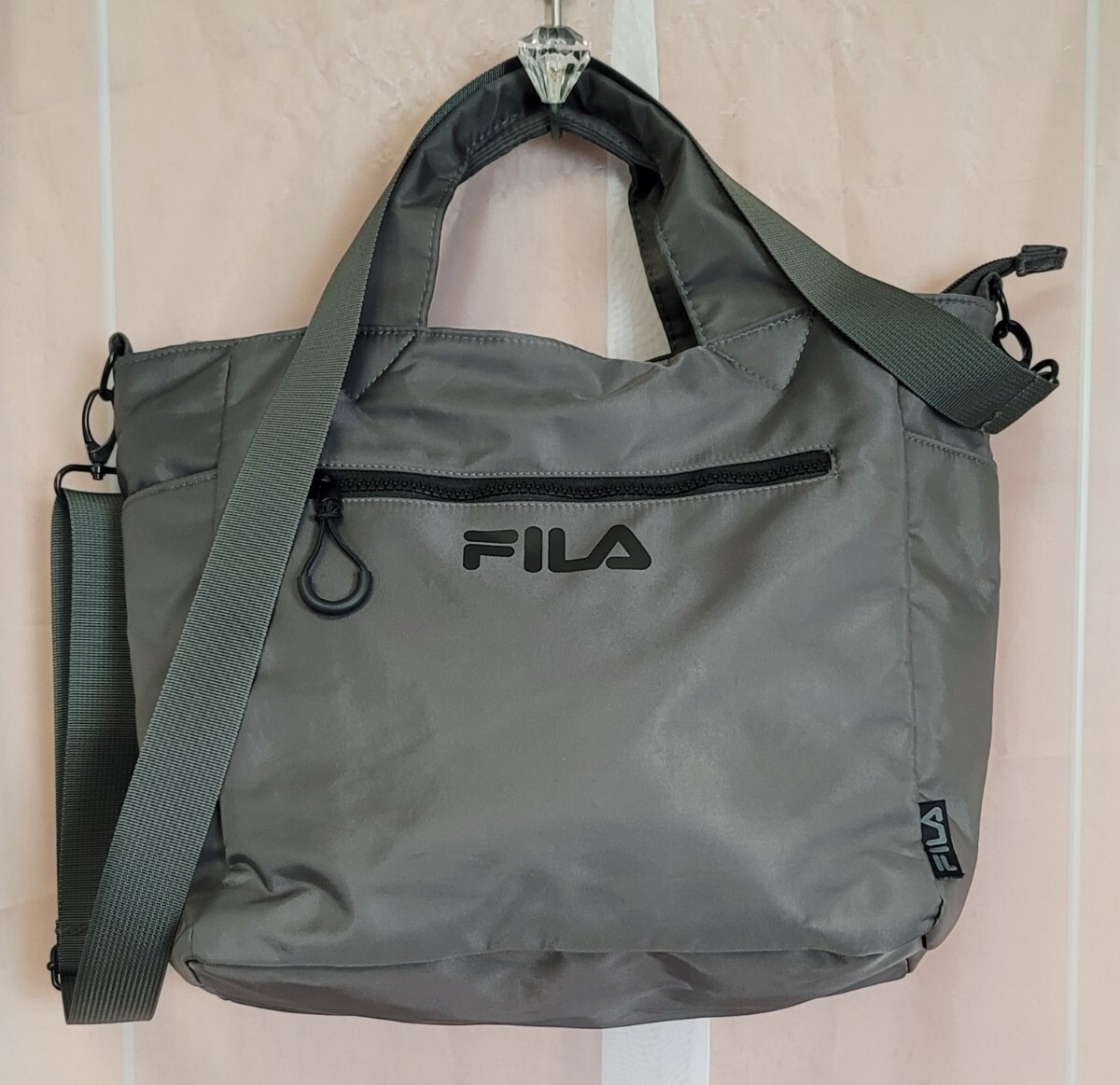 【FILA】トートバッグ ショルダー付き グレー 男女兼用 美品