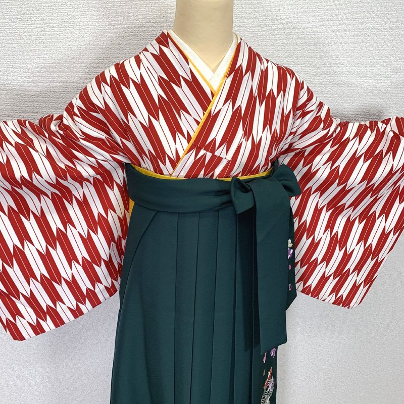 0 кимоно March 0 стрела ..68.5/ длина 163... мелкий рисунок . сырой hakama 0 церемония окончания .. тип 412Q22