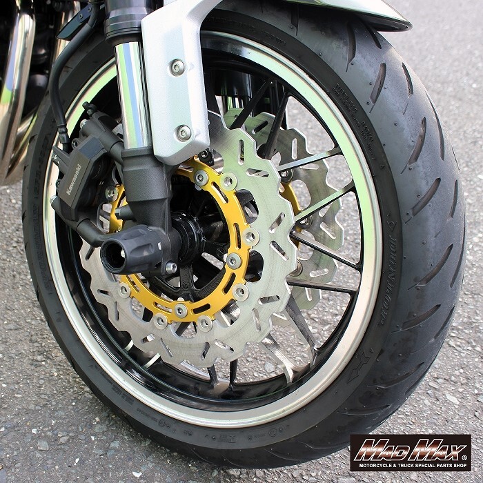 MADMAX カワサキ Z650RS(22-23) フロント ウェーブ ディスクローター 左右共通 ゴールド 1枚 (MM19-K029-GD) マッドマックス