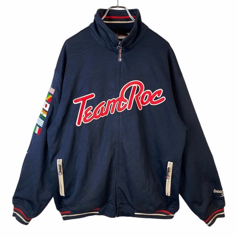 ROCA WEARロカウェアTeaｍ Rocトラックジャケットジャージジャケット裏地メッシュ刺繍ワッペン両面デザイン袖デザイン万国旗アメリカ40918