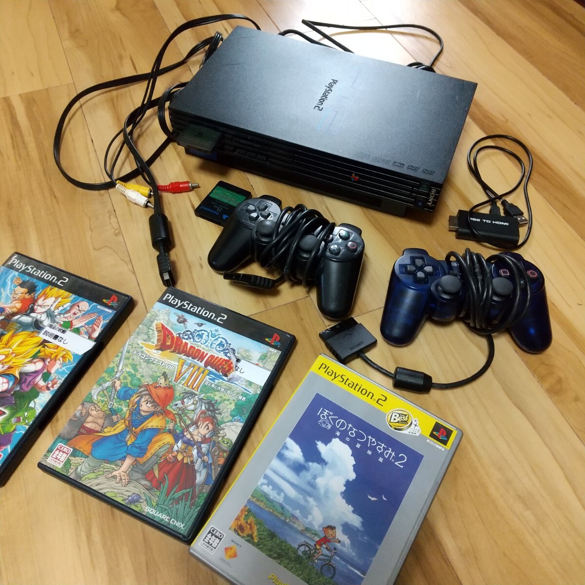 PS2 ゲーム機本体 人気ソフト３本つき コントローラー２メモリーカード２プレイステーションII SONY PlayStation