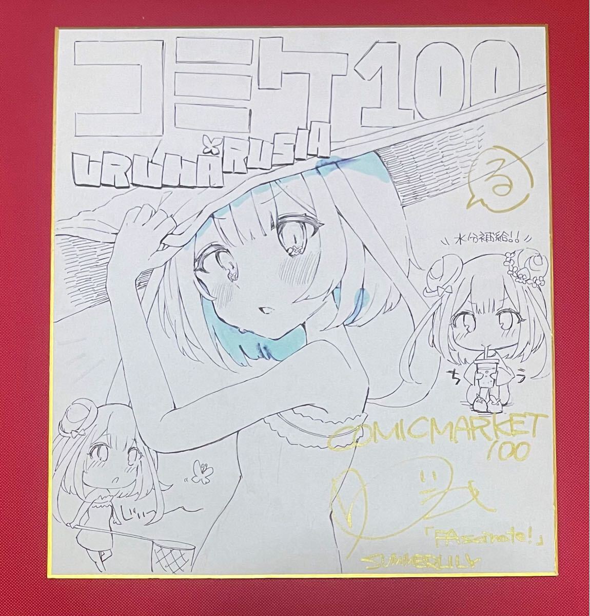 碧き海の囚われ姫 鮎村幸樹 直筆イラスト サイン入り 色紙