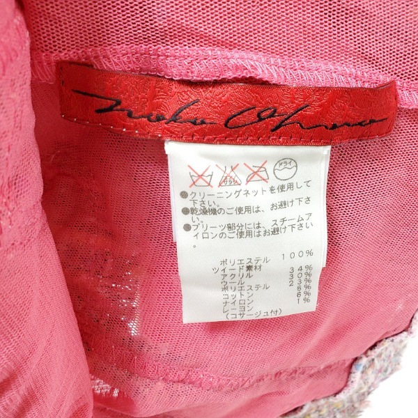 #anc ノコオーノ NOKOOHNO ジャケット 38 ピンク スナップボタン シースルー パワーネット ツイード ビジューボタン レディース [885596]