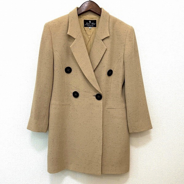 #anc 十仁プラザ JujinPlaxaCOUTURE コート ジャケット 40 ベージュ系 シルク ダブル シンプル レディース [922723]