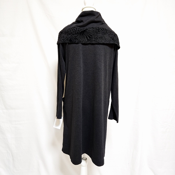 #anc トクコ TOKUKO1erVOL コート 9 ダークグレー ストール風 ケープ風 薄手 レース 刺繍 カーディガン ラグラン レディース [918636]_画像3