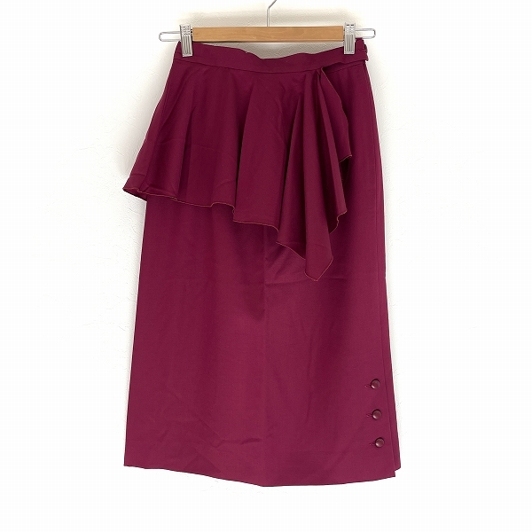 #anc クリスチャンディオール ChristianDior プレタポルテ PRET A PORTER スカート M ワインレッド ヴィンテージ レディース [909387]