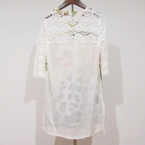 #snc 伊太利屋 GKITALIYA カットソー 9 白 マルチカラー レース 花柄 ヒョウ柄 ラインストーン スタッズ レディース [922760]