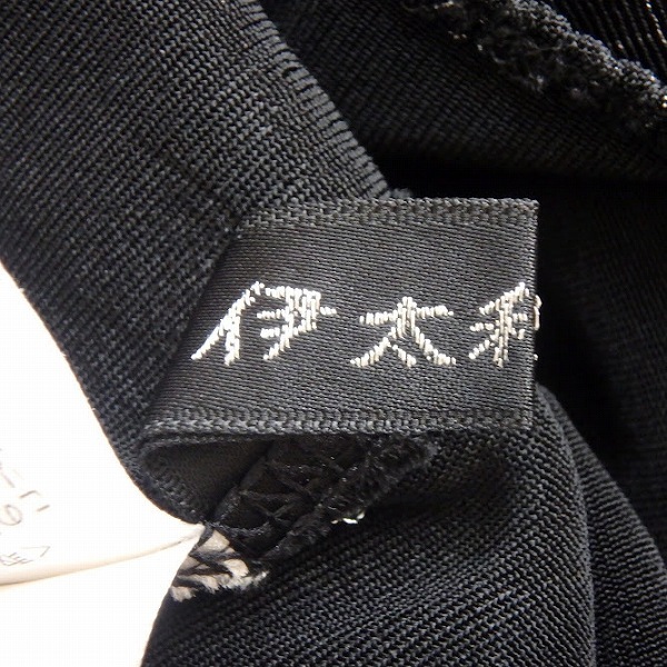 #anc GKITALIYA 伊太利屋 カットソー 7 黒 シルバー ラインストーン ラメ リボン レディース [927248]