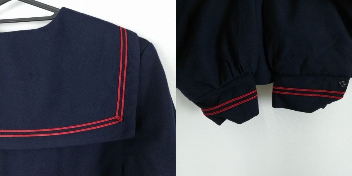 1円 セーラー服 スカート 上下2点セット 冬物 赤2本線 女子 学生 1円 セーラー服 スカート 上下2点セット 冬物 赤2本線 女子 学生