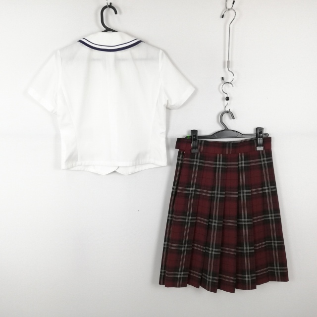 1円 ブラウス チェックスカート 上下2点セット 夏物 女子 学生服 1円 ブラウス チェックスカート 上下2点セット 夏物 女子 学生服