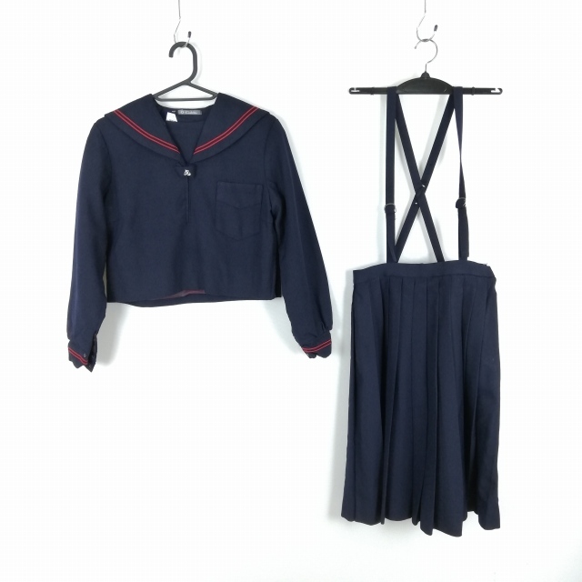1円 セーラー服 スカート 上下2点セット 冬物 赤2本線 女子 学生 1円 セーラー服 スカート 上下2点セット 冬物 赤2本線 女子 学生