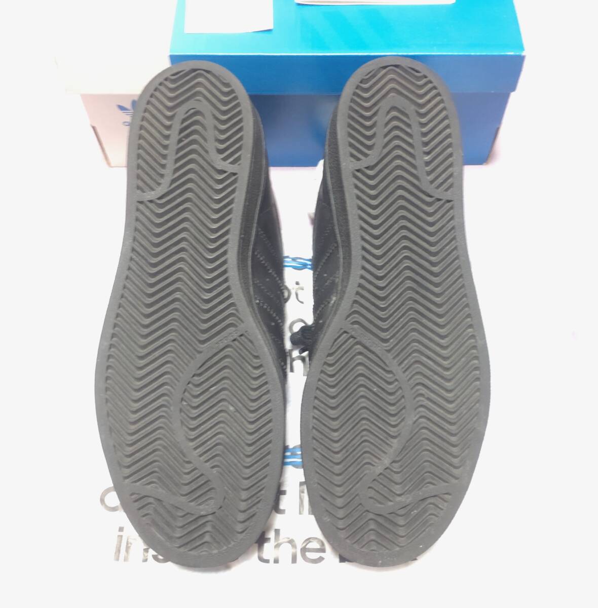 極美品 トリプルブラック B/B/B 24.5cm adidas SUPERSTAR アディダス スーパースター FOUNDATION ファンデーション 極美品_画像8