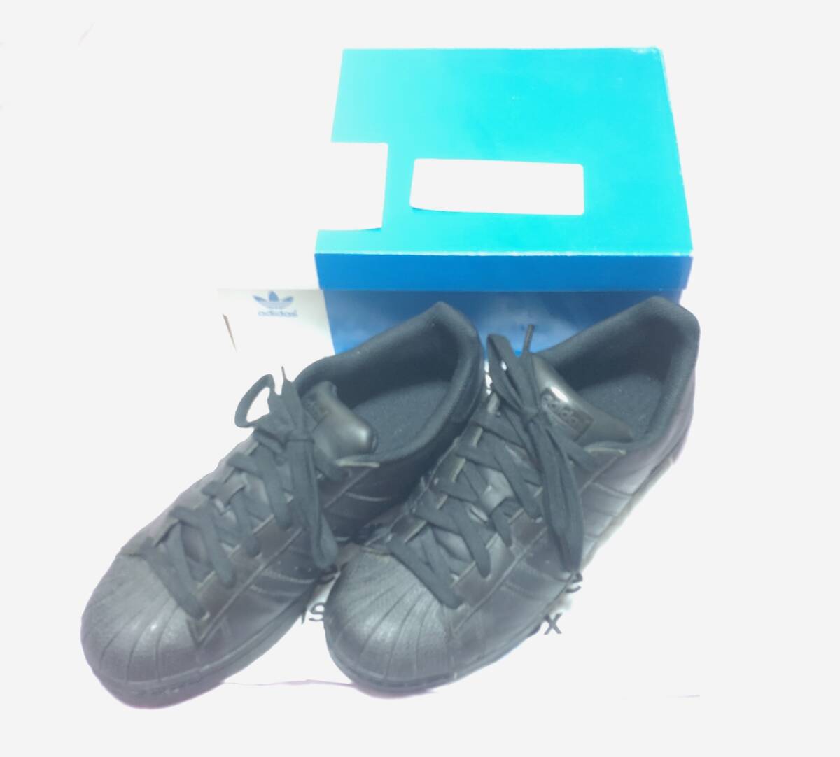 極美品 トリプルブラック B/B/B 24.5cm adidas SUPERSTAR アディダス スーパースター FOUNDATION ファンデーション 極美品_画像1