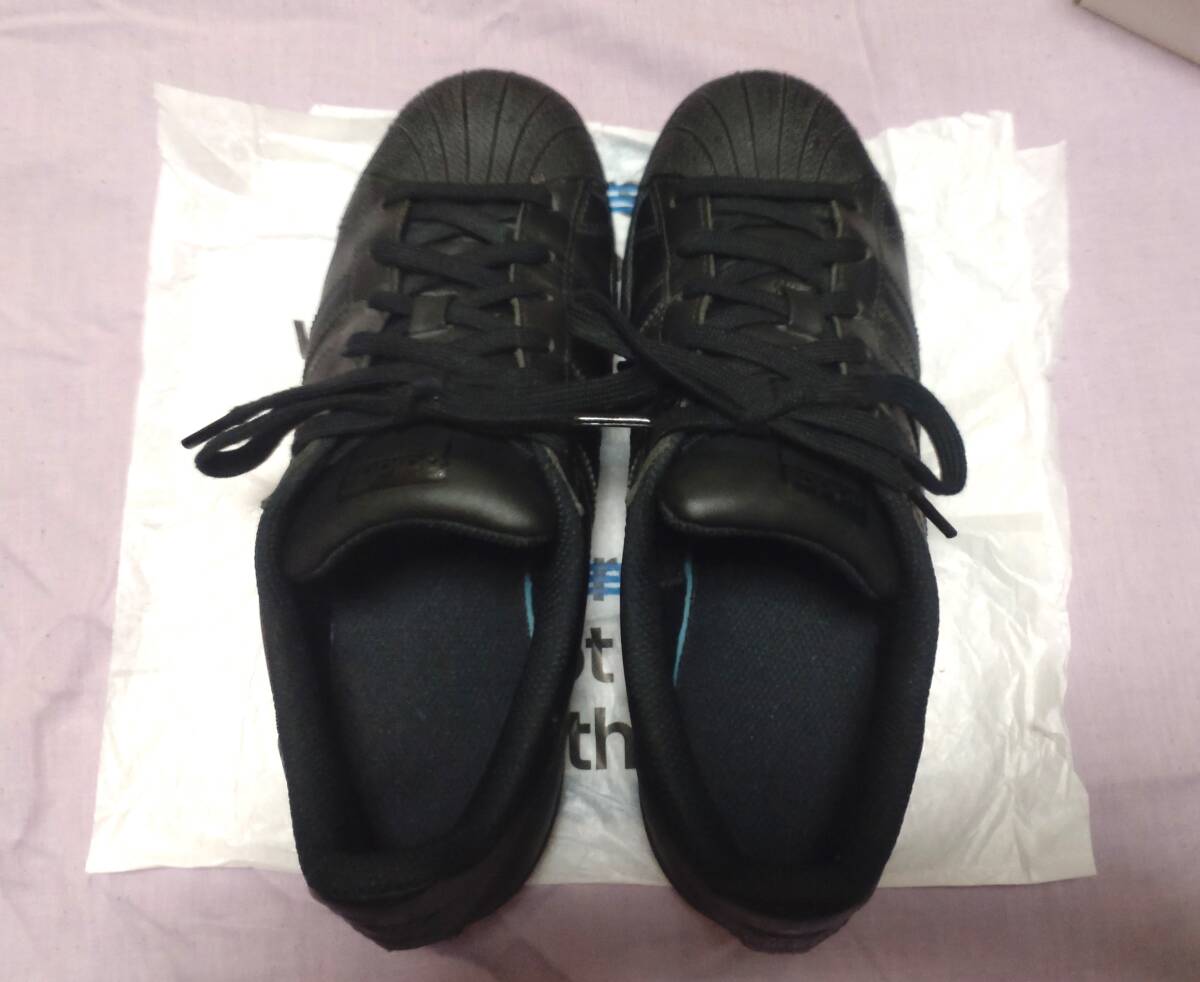 極美品 トリプルブラック B/B/B 24.5cm adidas SUPERSTAR アディダス スーパースター FOUNDATION ファンデーション 極美品_画像7