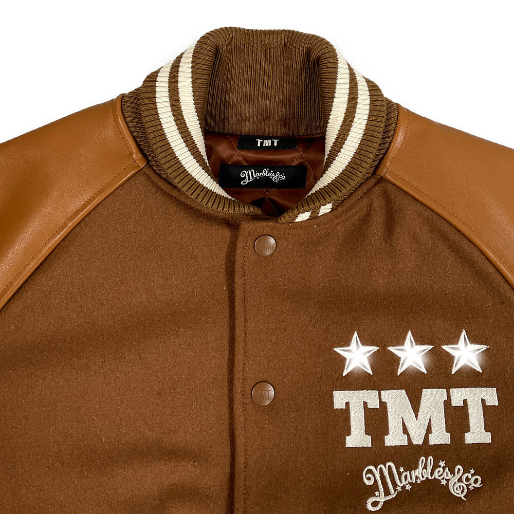 TMT ティーエムティー × MARBLES 23AW Varsity Jacket クラウン スタジャン ブラウン サイズM 正規(guī)品 / 33590