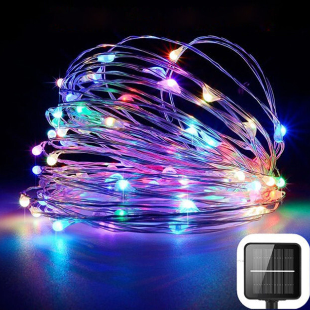 イルミネーションライト ソーラー 100LED 10m カラフル