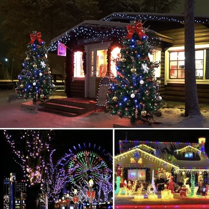 イルミネーション ソーラーライト 屋外電飾 20m 200LED ゴールド_画像4