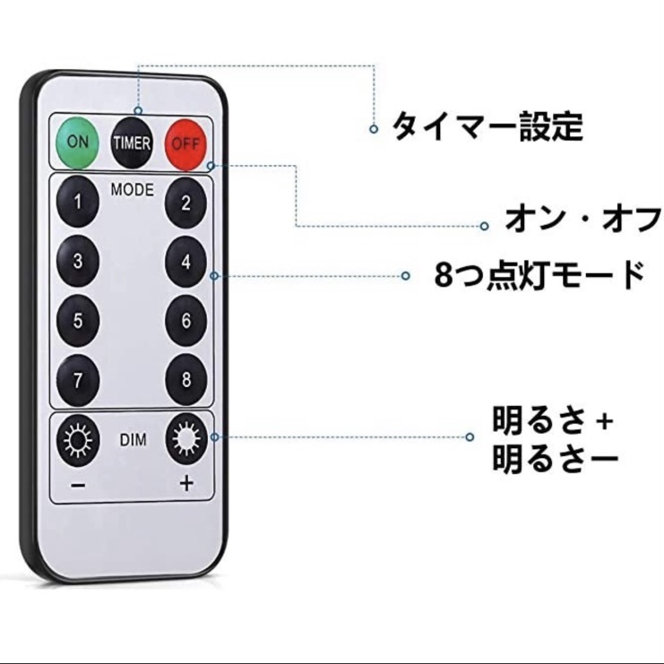 イルミネーションライト USB リモコン付 防水 100球 10m 暖色_画像6