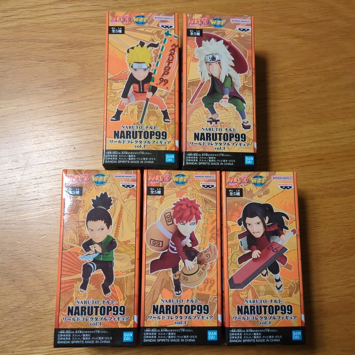 【非売品】ナルト ワールドコレクタブルフィギュア NARUTOP99 WCF 全5種コンプセット 自来也 我愛羅 奈良シカマル 千手柱間 ワーコレ