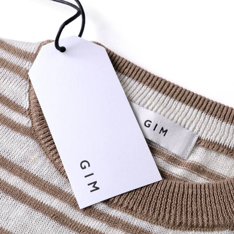 ◆【GIM(ジム)/春夏/オーガニックリネン12Gボーダー柄半袖クルーネックニット】[gim2380101-L]_画像10