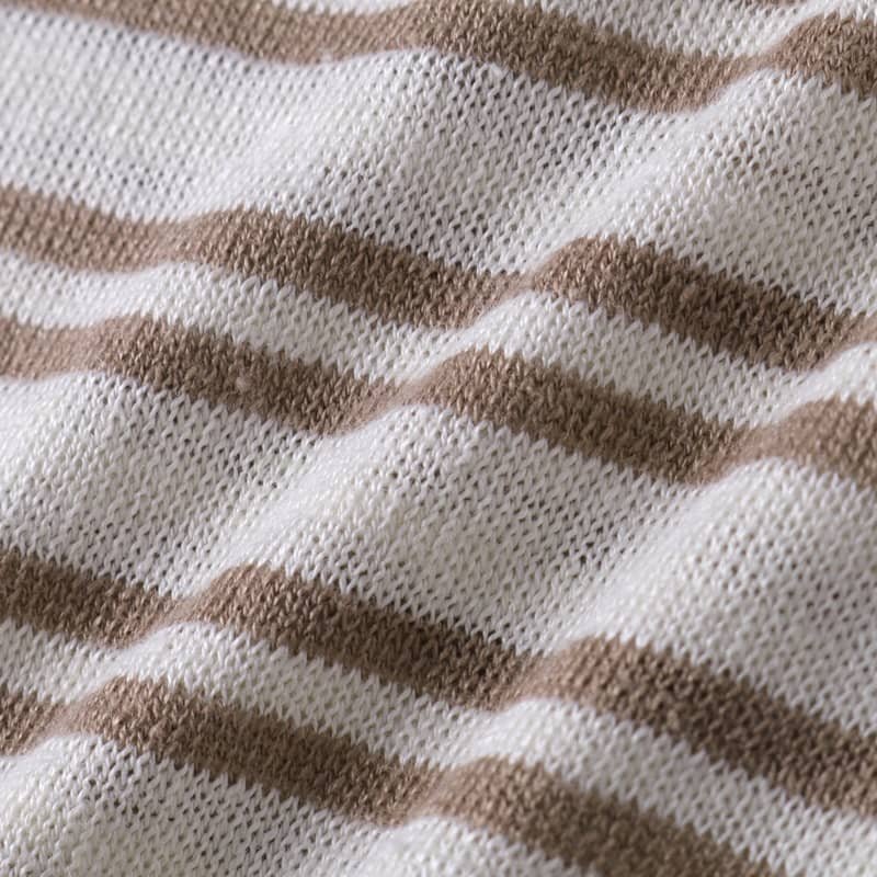 ◆【GIM(ジム)/春夏/オーガニックリネン12Gボーダー柄半袖クルーネックニット】[gim2380101-L]_画像5