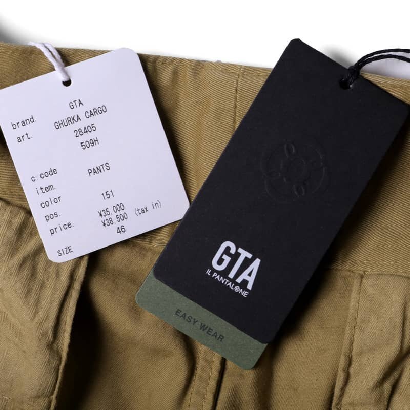 ◆【GTA(ジーティーアー)/秋冬/制品染めコットンストレッチギャバジン2プリーツグルカカーゴパンツ(GHURKA CARGO/28405)】[gta2370221-44]