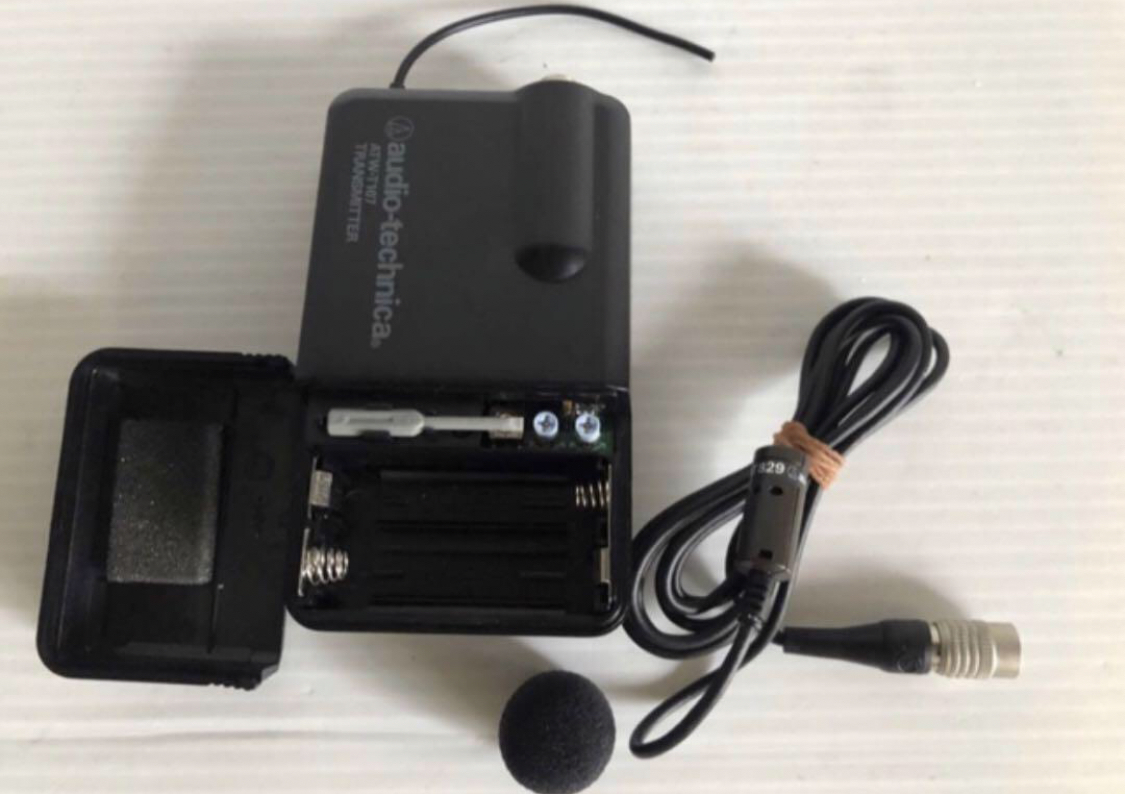 Audio Technica　ATW-SP707 ATW-SP808a ATW-SP717M ATW-1035 等用ワイヤレストランスミッター　ATW-T107　とマイクロホン　AT829　セット