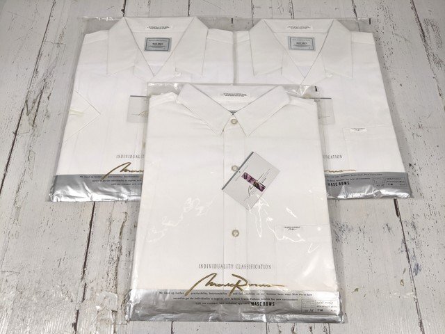【as620】男子用学生服 制服 MASC ROWS 半袖カッターシャツ×3点セット 125XT // 340XO 白 サイズ：M 未使用