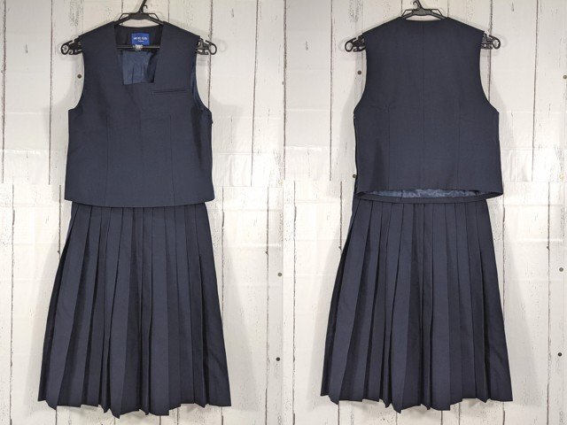 【as1189】北海道 羊丘中学校 旧モデル 女子用学生服 制服 ベスト+夏服スカート◆i11