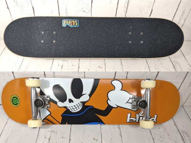 【10yt017】スケートボード板 完成品 コンプリート Blind ブラインド Reaper Character First Push Premium オレンジ 7.75”◆g91