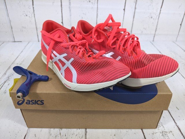 【7yt201】陸上競技用スパイクシューズ asics アシックス 1093A196 COSMORACER LD 3 ディーバピンク×ホワイト 24.5㎝ 未使用◆f72