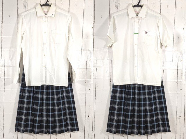【as192】愛知県 神丘中学校 女子用学生服 制服 ブレザー+半袖/長袖カッターシャツ+冬服スカート+リボン◆T2490