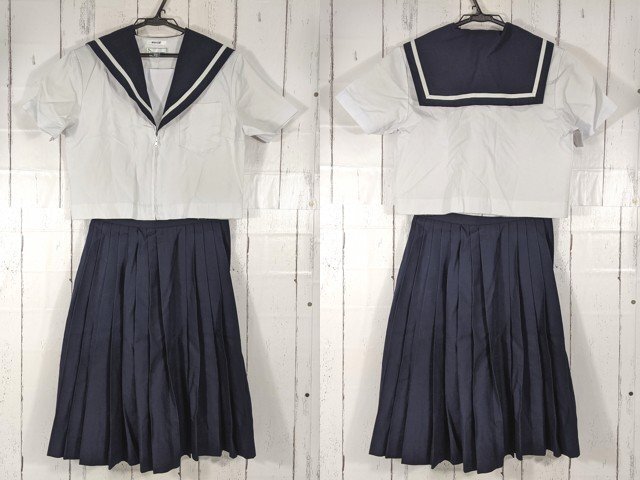 【as992】愛知県 萩山中学校 旧モデル 女子用学生服 制服 夏服セーラー服+冬服スカート◆Y38