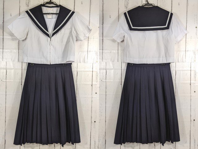 【as288】愛知県 日進北中学校 女子用 学生服 制服 夏服セーラー服+夏服スカート??◆V16