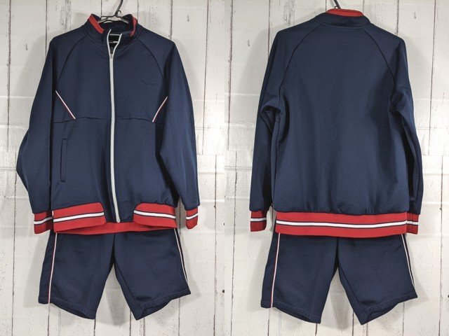 【as398】東京都 文京区立第六中学校 女子用 学校指定 体操服 体操着 長袖ジャージ+ハーフパンツ◆f76