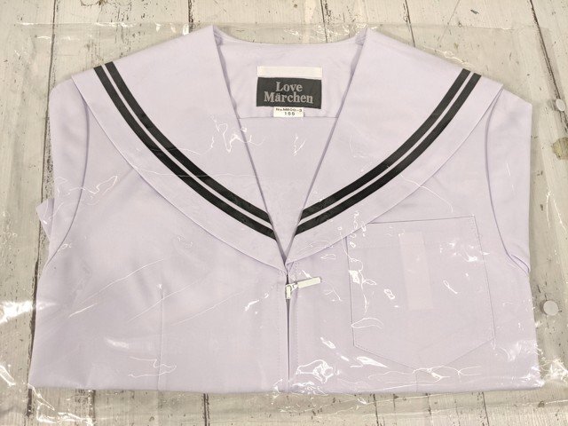 【as838】中学校 高校 女子用学生服 制服 love marchen ラブメルヘン 夏服 セーラー服 半袖 M800-3 サイズ：155 未使用◆W70