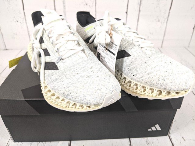 【12yt200】4D ランニングシューズ adidas アディダス 4DFWD × STRUNG オフホワイト/カーボン 26.0㎝ 美品◆i50