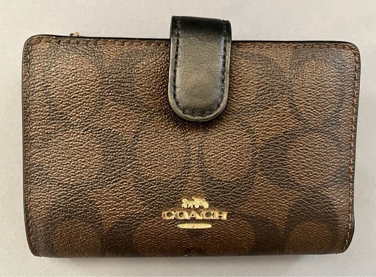 COACH コーチ シグネチャー 財布 二つ折り ブラウン系 ウォレット