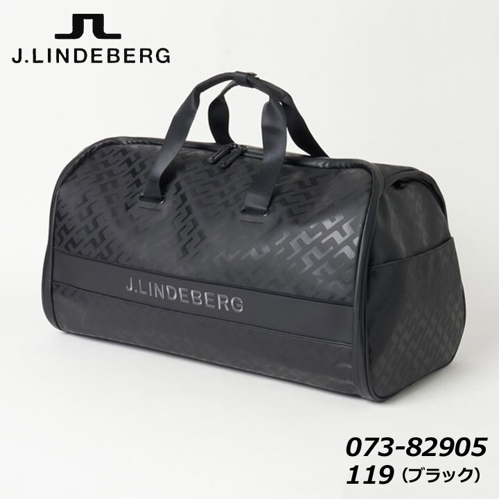 【オマケ付！】 J.リンドバーグ 073-82905 シーズンプリント ボストンバッグ ブラック(119) BOSTON J.LINDEBERG 30p au 即納