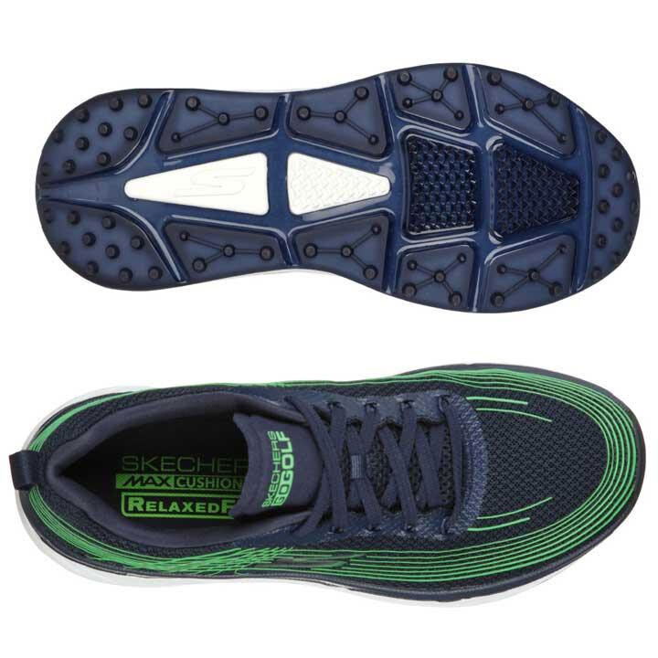 214025 スケッチャーズ ウルトラ マックス ゴルフシューズ ネイビー/グリーン(ライム) 27.5cm 日本正規品 SKECHERS 2022 即納