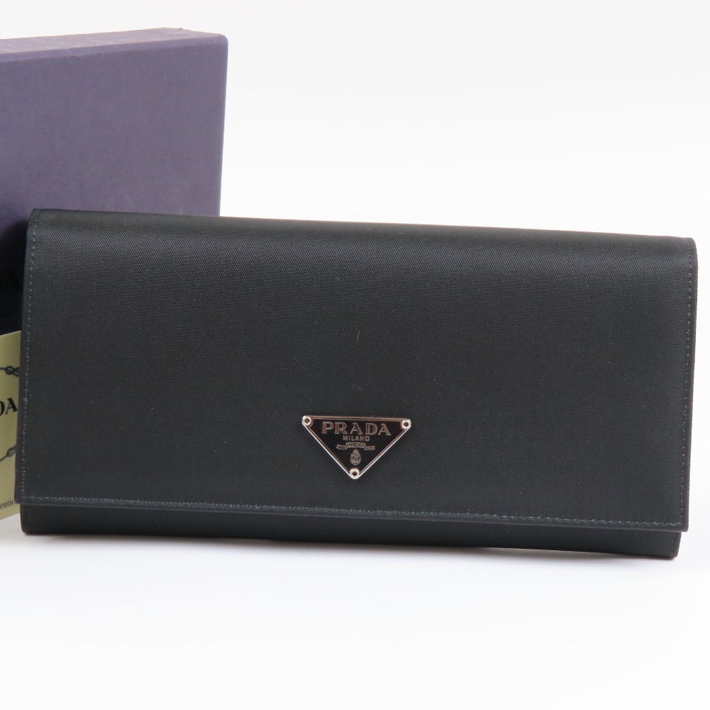【PRADA】サフィアーノ トライアングルロゴ 二つ折り長財布 94781☆1円スタート☆PRADA プラダ 未使用品 トライアングルロゴ