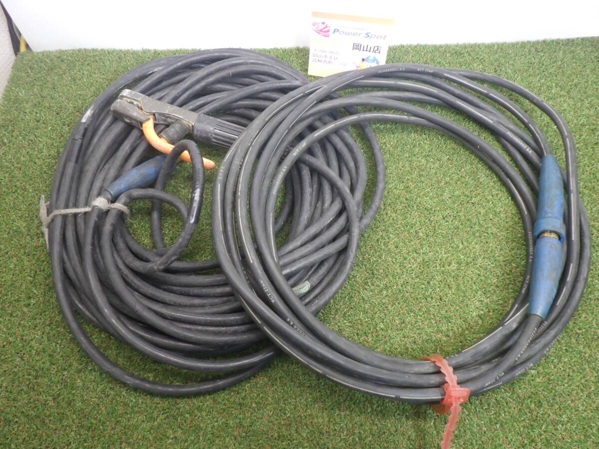被覆劣化してます★溶接用ジョイント付きキャプタイヤ 2本セット（約10m+約25m） 1本状態悪い 中古品 【140サイズ】 241129