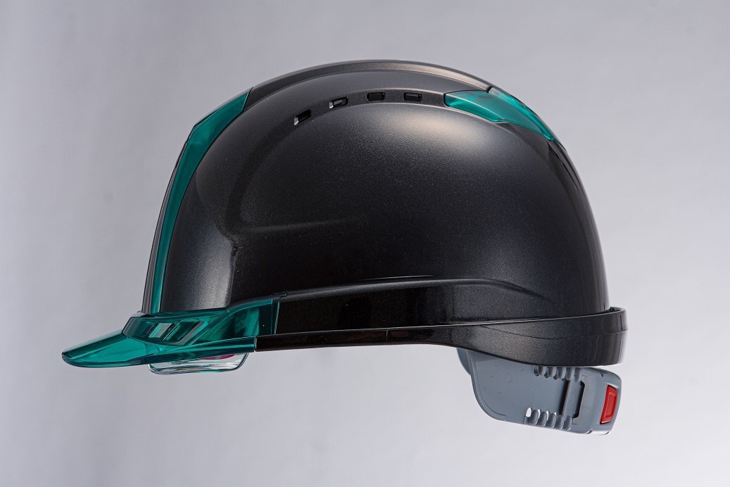 トーヨー セフティー TOYO ヘルメットシールドレンズ付391FMBK－G メタリックグリーン 品番:391FMBKG 建築 建設 電設 足場 電気 工事 土木