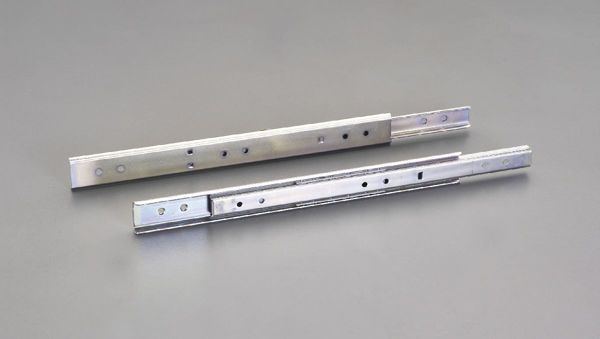 ESCO エスコ 250mm 引出しレール (横付用・2本) EA951LK-1 収納 家具 住宅 設備 DIY 自作 材料 金具 引出しレール 机 タンス テーブル