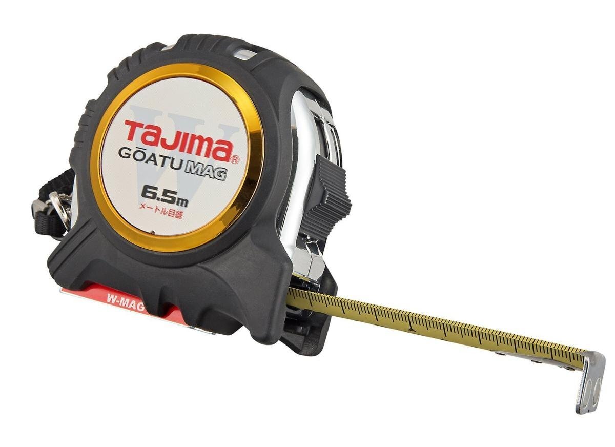 !_tajima Gou толщина sefG блокировка двойной кружка 25 6.5m 25mm ширина метров шкала GASFGLWM2565 метров шкала JIS1 класс двусторонний шкала желтый лента 
